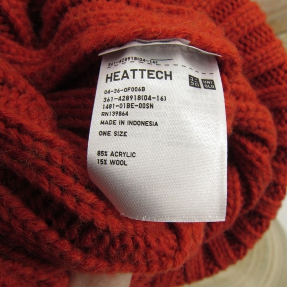 HEATTECH Burnt Orange Knit Hat Adult O/S - Picture 7 of 8